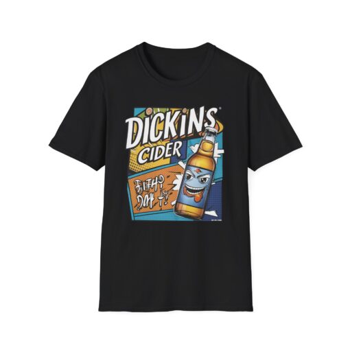 Dickins Cider Funny Graphic Softstyle T-Shirt - Humorous Drinking Shirt - Witty Pub Tee - Comedic Alcohol Apparel