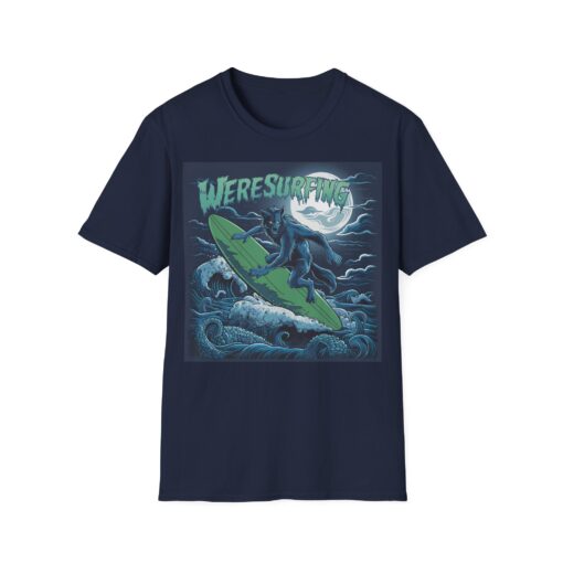 Full Moon Weresurfing Softstyle Tee - Werewolf Surfing Shirt