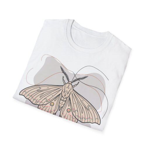 Large Print Moth Illustration Softstyle Tee - Nature Lover's Shirt - Image 2