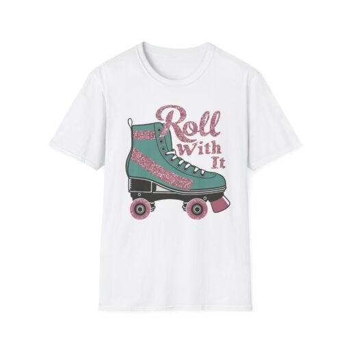 Roller Skate 'Roll with It' Graphic Tee - Unisex Softstyle T-shirt