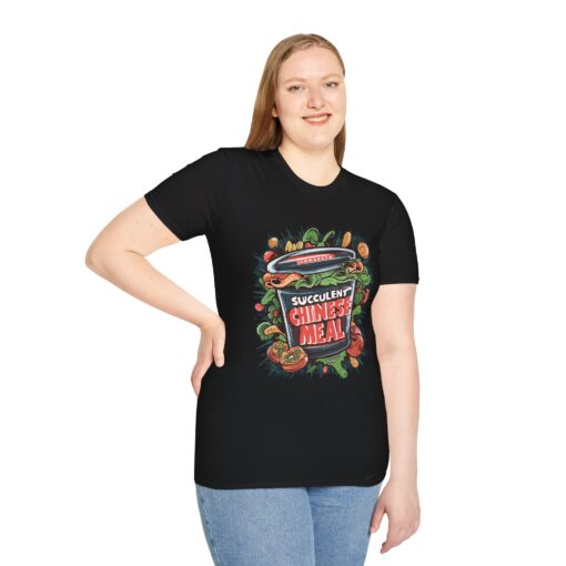 Takeaway Food Container 'Succulent Chinese Meal' Graphic Tee - Unisex Softstyle T-shirt - Image 3
