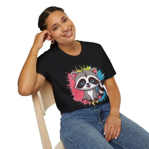 Kawaii Raccoon Softstyle Graphic Tee - Image 5