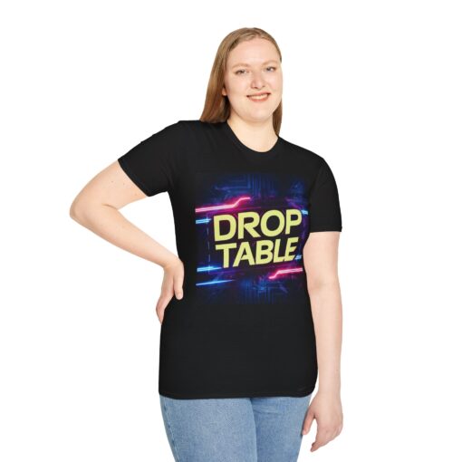 Programmer Humor Shirt - "Drop Table" SQL Injection Graphic Tee - Image 3