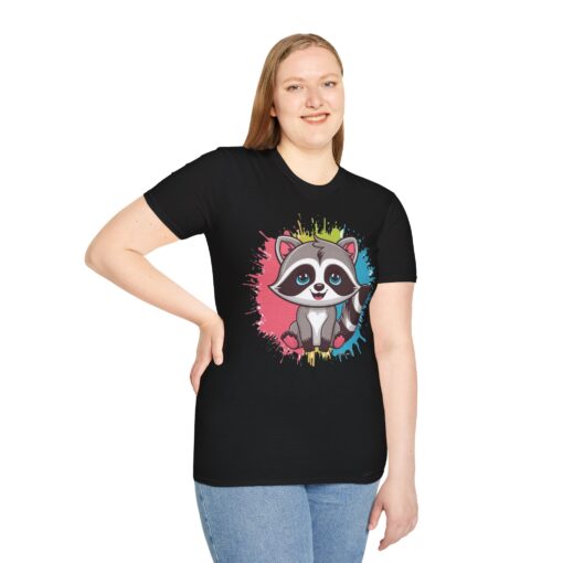 Kawaii Raccoon Softstyle Graphic Tee - Image 3