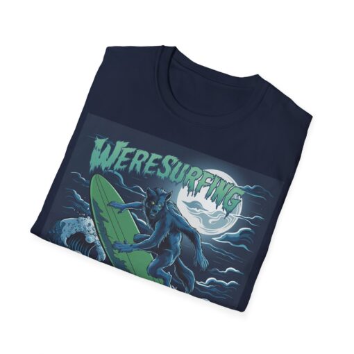 Full Moon Weresurfing Softstyle Tee - Werewolf Surfing Shirt - Image 2