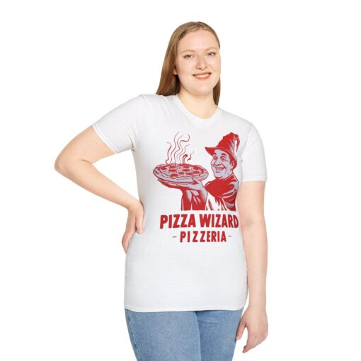 Pizza Wizard Pizzeria - Vintage Mage Design Shirt - Magical Unisex Tee - Image 3