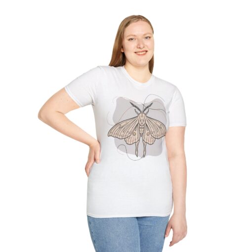 Large Print Moth Illustration Softstyle Tee - Nature Lover's Shirt - Image 3