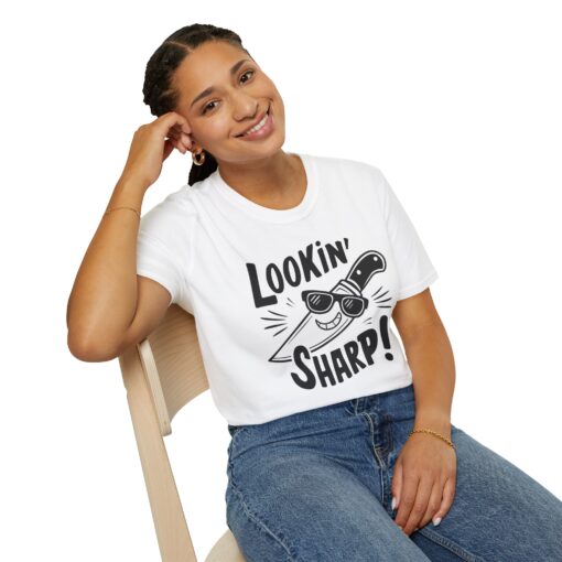 Cartoon Knife 'Looking Sharp!' Graphic Tee - Unisex Softstyle T-shirt - Image 5