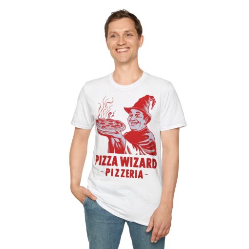 Pizza Wizard Pizzeria - Vintage Mage Design Shirt - Magical Unisex Tee - Image 4