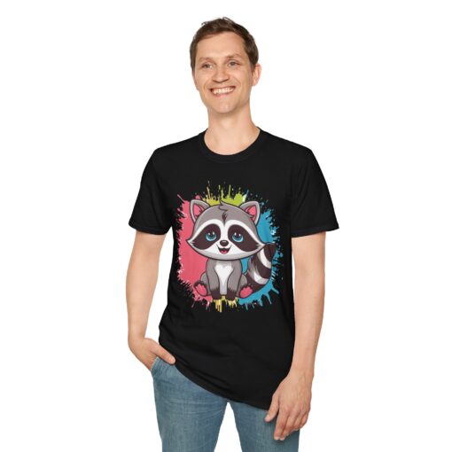 Kawaii Raccoon Softstyle Graphic Tee - Image 4