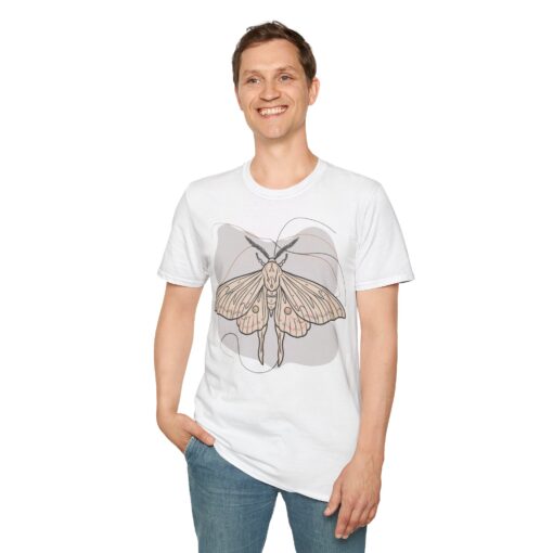 Large Print Moth Illustration Softstyle Tee - Nature Lover's Shirt - Image 4