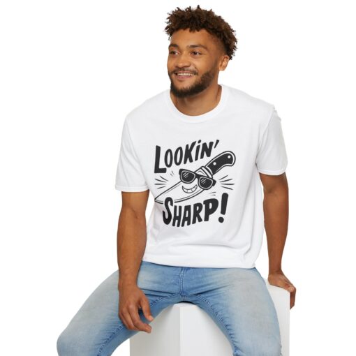 Cartoon Knife 'Looking Sharp!' Graphic Tee - Unisex Softstyle T-shirt - Image 6