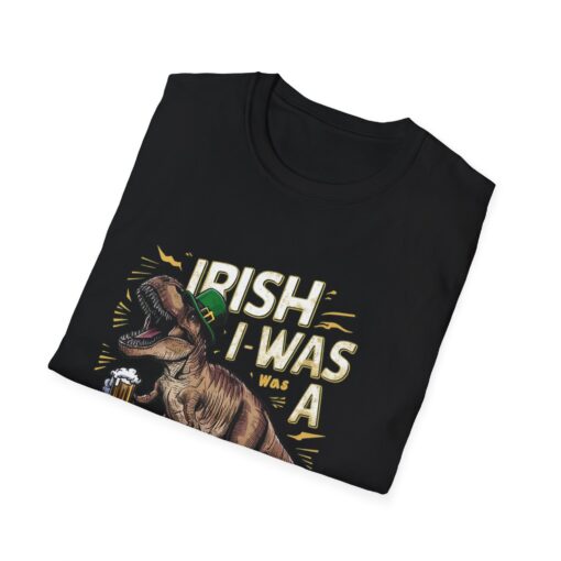 T-Rex 'Irish I was a T-Rex' Graphic Tee - Unisex Softstyle T-shirt - Image 4