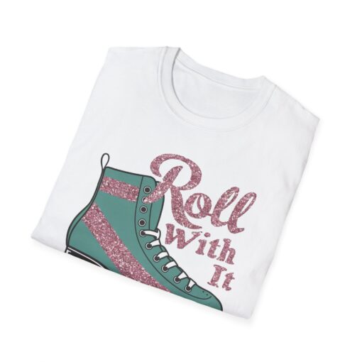 Roller Skate 'Roll with It' Graphic Tee - Unisex Softstyle T-shirt - Image 4