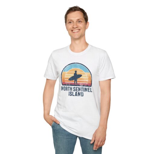 North Sentinel Island Softstyle Tee - Surfing Adventure Shirt - Image 4