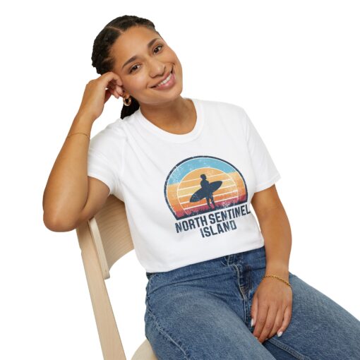 North Sentinel Island Softstyle Tee - Surfing Adventure Shirt - Image 5