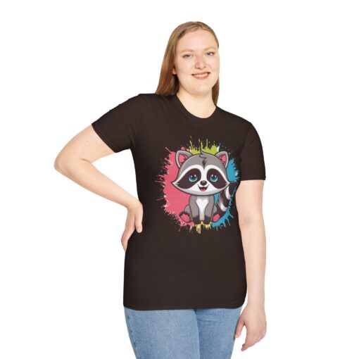 Kawaii Raccoon Softstyle Graphic Tee - Image 9