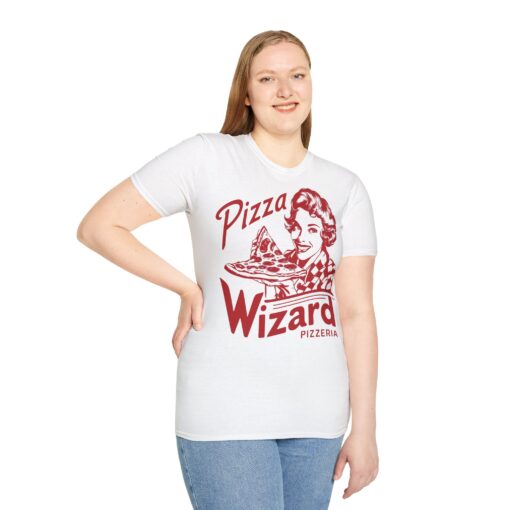 Pizza Wizard Mid Century Illustration Tee - Softstyle Shirt - Image 3