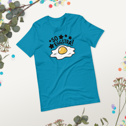 So Eggstra!" Egg Print Unisex Graphic Tee - Fun Eggcellent Shirt for Everyone - Image 34