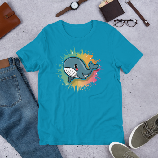 Whimsical Kawaii Whale Graphic Tee - Adorable Ocean Lover's T-Shirt - Cute & Playful Whale Design - Image 73