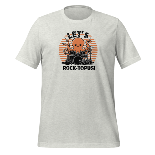 Let's Rocktopus Kawaii Octopus Drummer Graphic Tee - Musical Ocean Shirt - Image 10