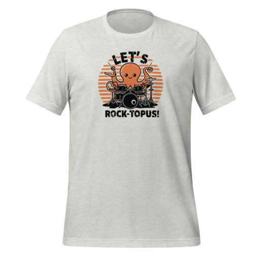 Let's Rocktopus Kawaii Octopus Drummer Graphic Tee - Musical Ocean Shirt - Image 41