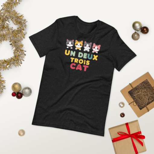Adorable Kawaii Cats Graphic Tee - "Un Deux Trois Cat" Cute French Cat T-Shirt - Fun Cat Lover's Shirt - Image 20
