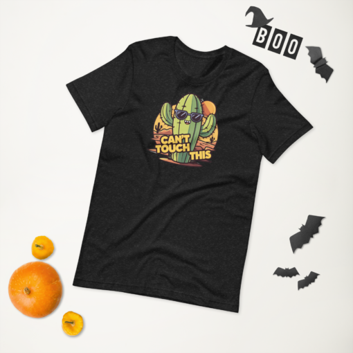 Funny Cartoon Cactus Graphic Tee - Cant Touch This Shirt - Image 132