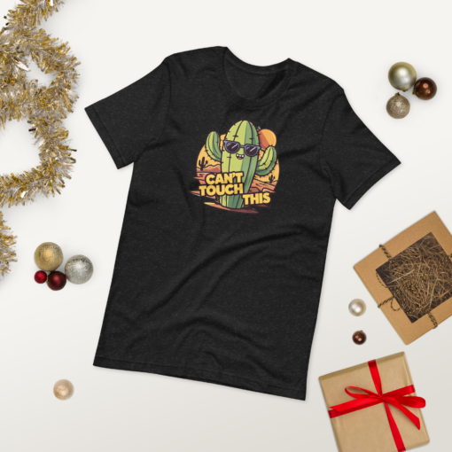 Funny Cartoon Cactus Graphic Tee - Cant Touch This Shirt - Image 136