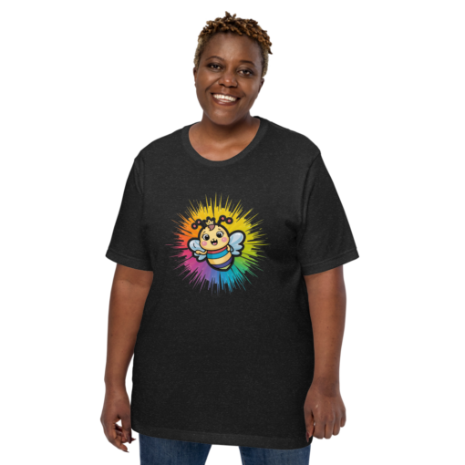 Bee-utifully Happy: Kawaii Bee Graphic T-shirt - Cute and Colorful Bee Illustration - Cheerful Summer Tee - Image 8