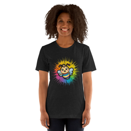 Bee-utifully Happy: Kawaii Bee Graphic T-shirt - Cute and Colorful Bee Illustration - Cheerful Summer Tee - Image 3