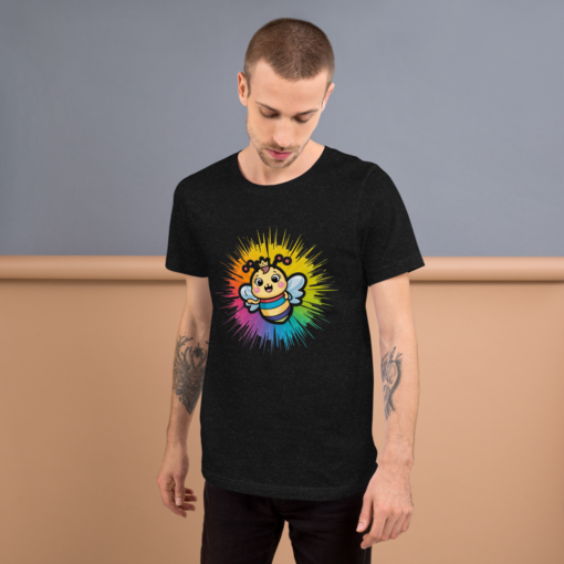Bee-utifully Happy: Kawaii Bee Graphic T-shirt - Cute and Colorful Bee Illustration - Cheerful Summer Tee - Image 9