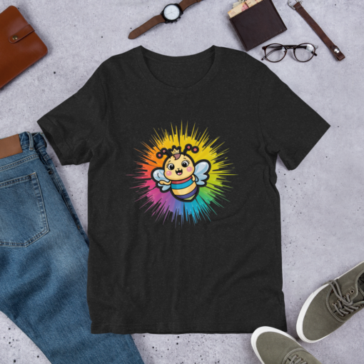Bee-utifully Happy: Kawaii Bee Graphic T-shirt - Cute and Colorful Bee Illustration - Cheerful Summer Tee - Image 10