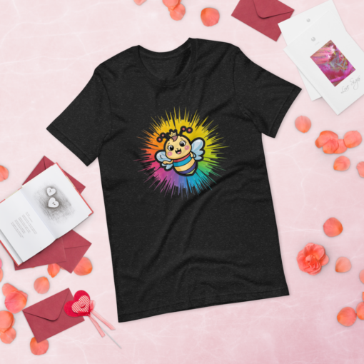 Bee-utifully Happy: Kawaii Bee Graphic T-shirt - Cute and Colorful Bee Illustration - Cheerful Summer Tee - Image 7