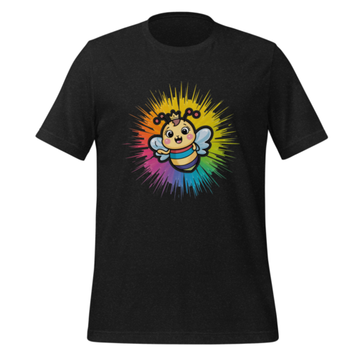 Bee-utifully Happy: Kawaii Bee Graphic T-shirt - Cute and Colorful Bee Illustration - Cheerful Summer Tee