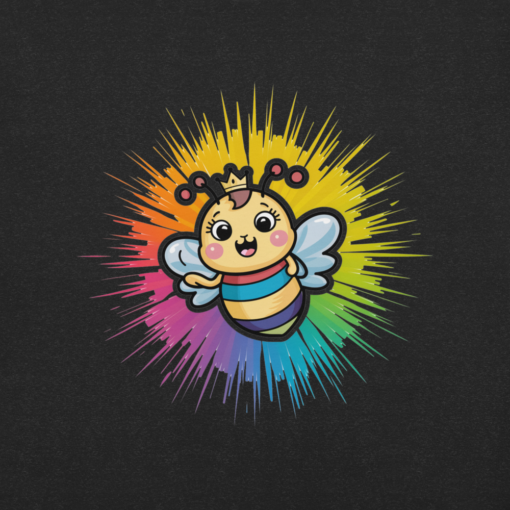 Bee-utifully Happy: Kawaii Bee Graphic T-shirt - Cute and Colorful Bee Illustration - Cheerful Summer Tee - Image 2