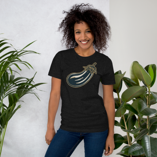 Fun Illustrated Eggplant Graphic Tee - Cute and Quirky Veggie T-Shirt - Perfect for Food Lovers - Image 3