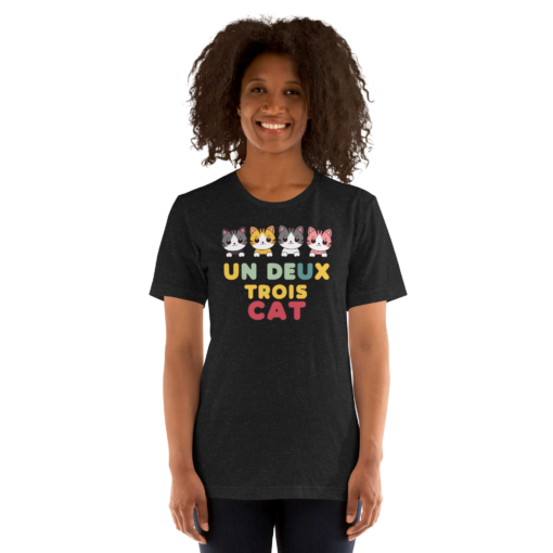 Adorable Kawaii Cats Graphic Tee - "Un Deux Trois Cat" Cute French Cat T-Shirt - Fun Cat Lover's Shirt - Image 29