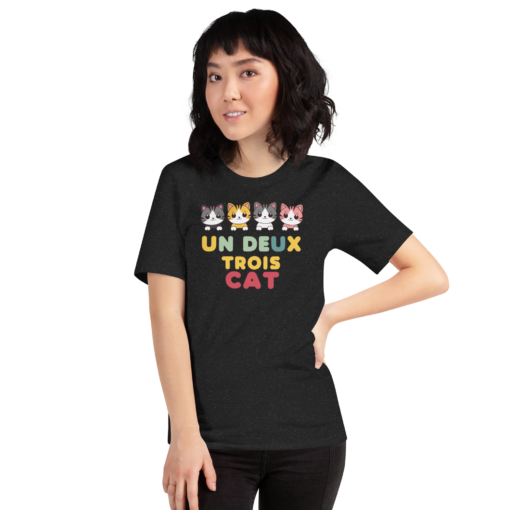 Adorable Kawaii Cats Graphic Tee - "Un Deux Trois Cat" Cute French Cat T-Shirt - Fun Cat Lover's Shirt - Image 30
