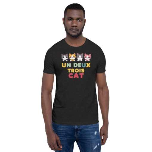 Adorable Kawaii Cats Graphic Tee - "Un Deux Trois Cat" Cute French Cat T-Shirt - Fun Cat Lover's Shirt - Image 26