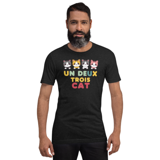 Adorable Kawaii Cats Graphic Tee - "Un Deux Trois Cat" Cute French Cat T-Shirt - Fun Cat Lover's Shirt - Image 23