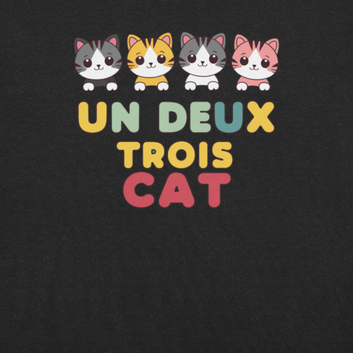 Adorable Kawaii Cats Graphic Tee - "Un Deux Trois Cat" Cute French Cat T-Shirt - Fun Cat Lover's Shirt - Image 14