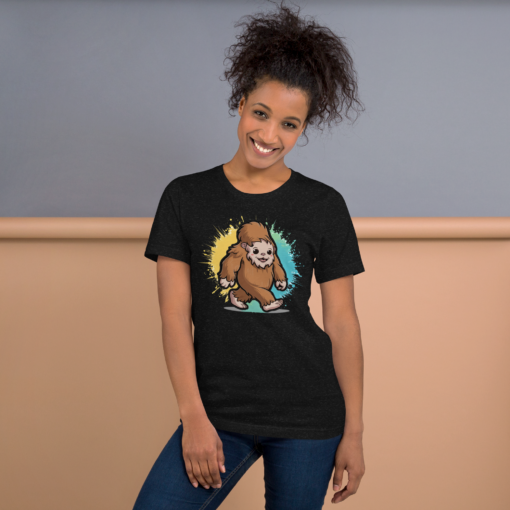 Adorable Kawaii Sasquatch Graphic Tee - Cute Bigfoot T-Shirt - Fun Yeti Design for Sasquatch Fans - Image 3