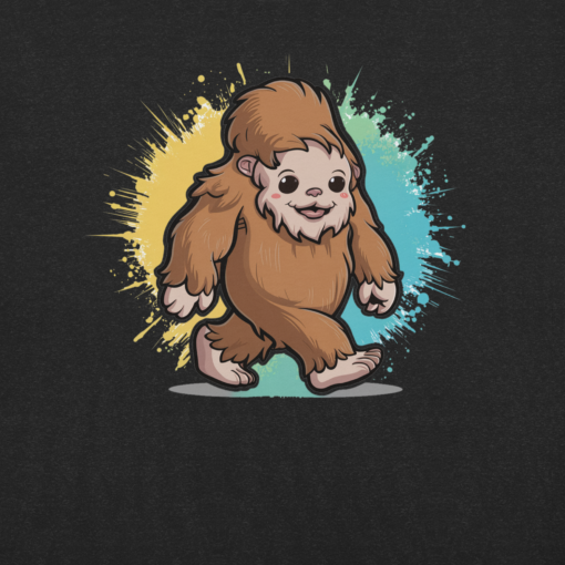 Adorable Kawaii Sasquatch Graphic Tee - Cute Bigfoot T-Shirt - Fun Yeti Design for Sasquatch Fans - Image 2