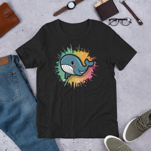 Whimsical Kawaii Whale Graphic Tee - Adorable Ocean Lover's T-Shirt - Cute & Playful Whale Design - Image 97