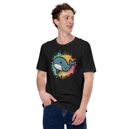 Whimsical Kawaii Whale Graphic Tee - Adorable Ocean Lover's T-Shirt - Cute & Playful Whale Design - Image 95