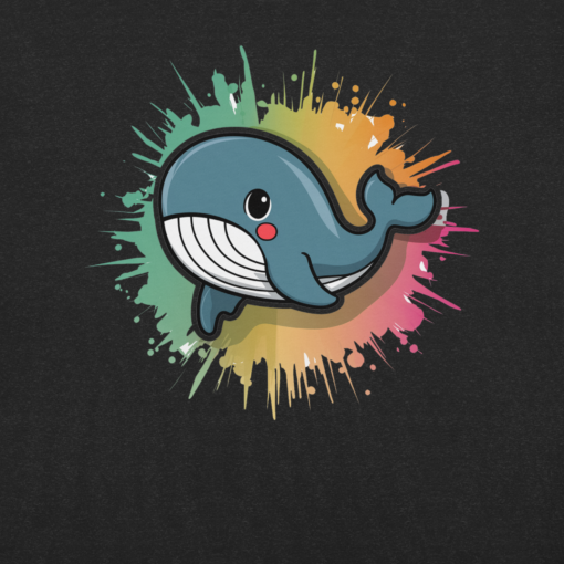 Whimsical Kawaii Whale Graphic Tee - Adorable Ocean Lover's T-Shirt - Cute & Playful Whale Design - Image 85