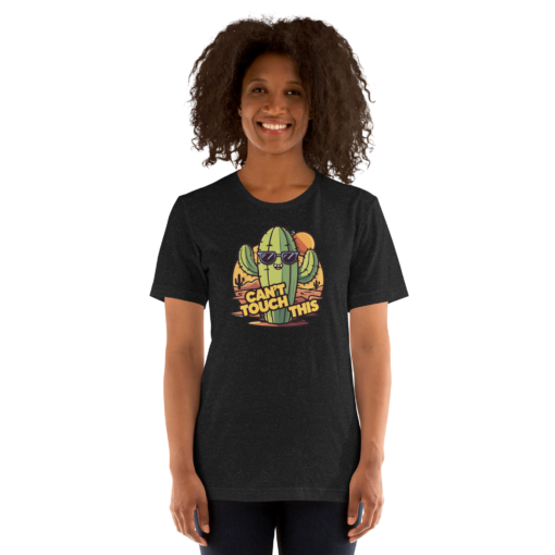 Funny Cartoon Cactus Graphic Tee - Cant Touch This Shirt - Image 137