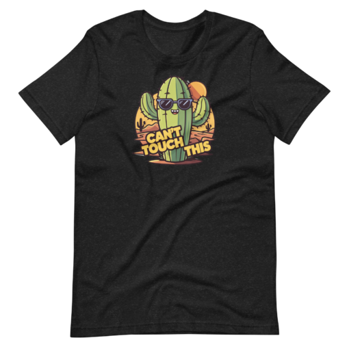 Funny Cartoon Cactus Graphic Tee - Cant Touch This Shirt - Image 139