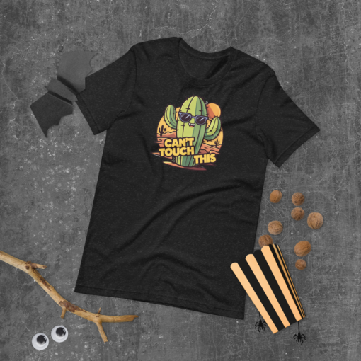 Funny Cartoon Cactus Graphic Tee - Cant Touch This Shirt - Image 133